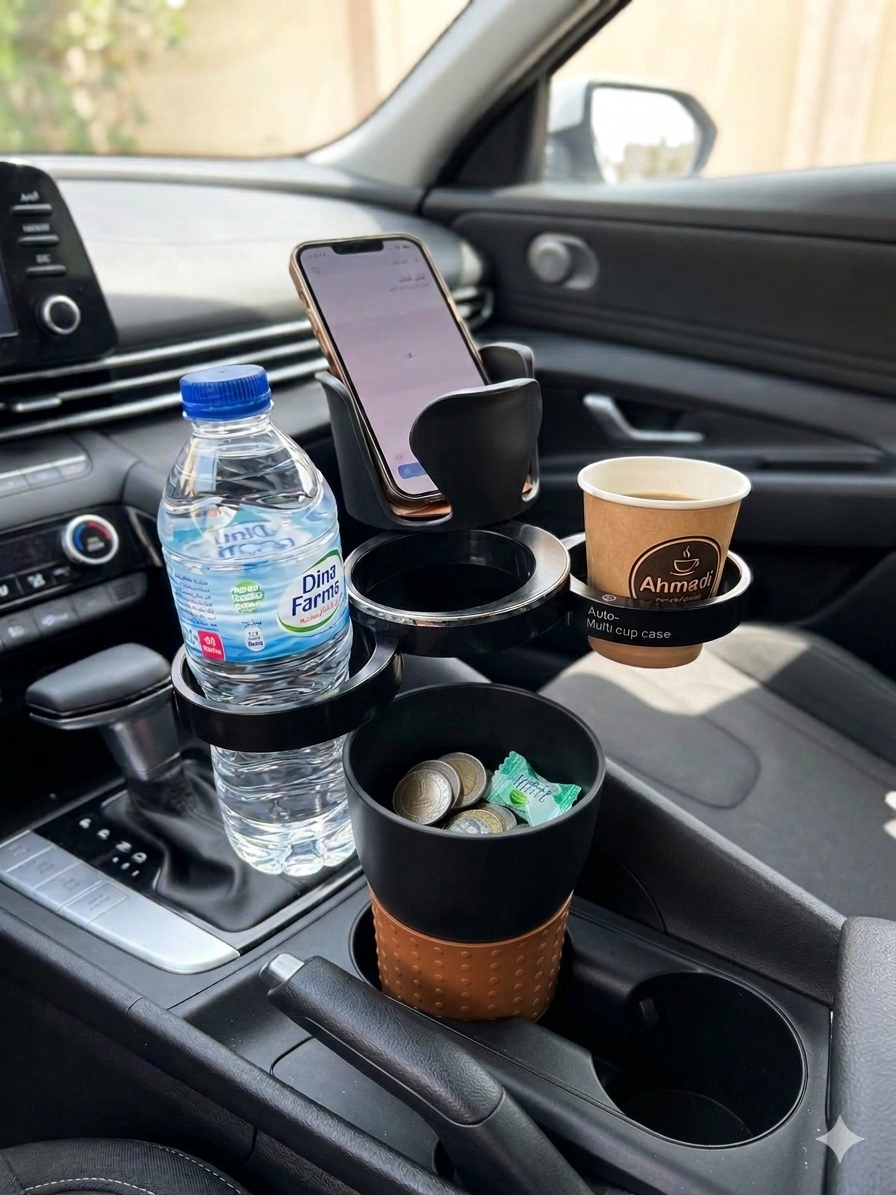 Car Cup Holder Expander 5 in 1 Dual Multifunction Adapter