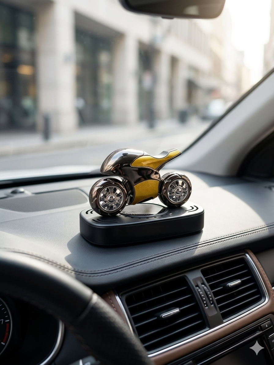 Motorcycle Design Car Diffuser Solar Power (Osmanthus)